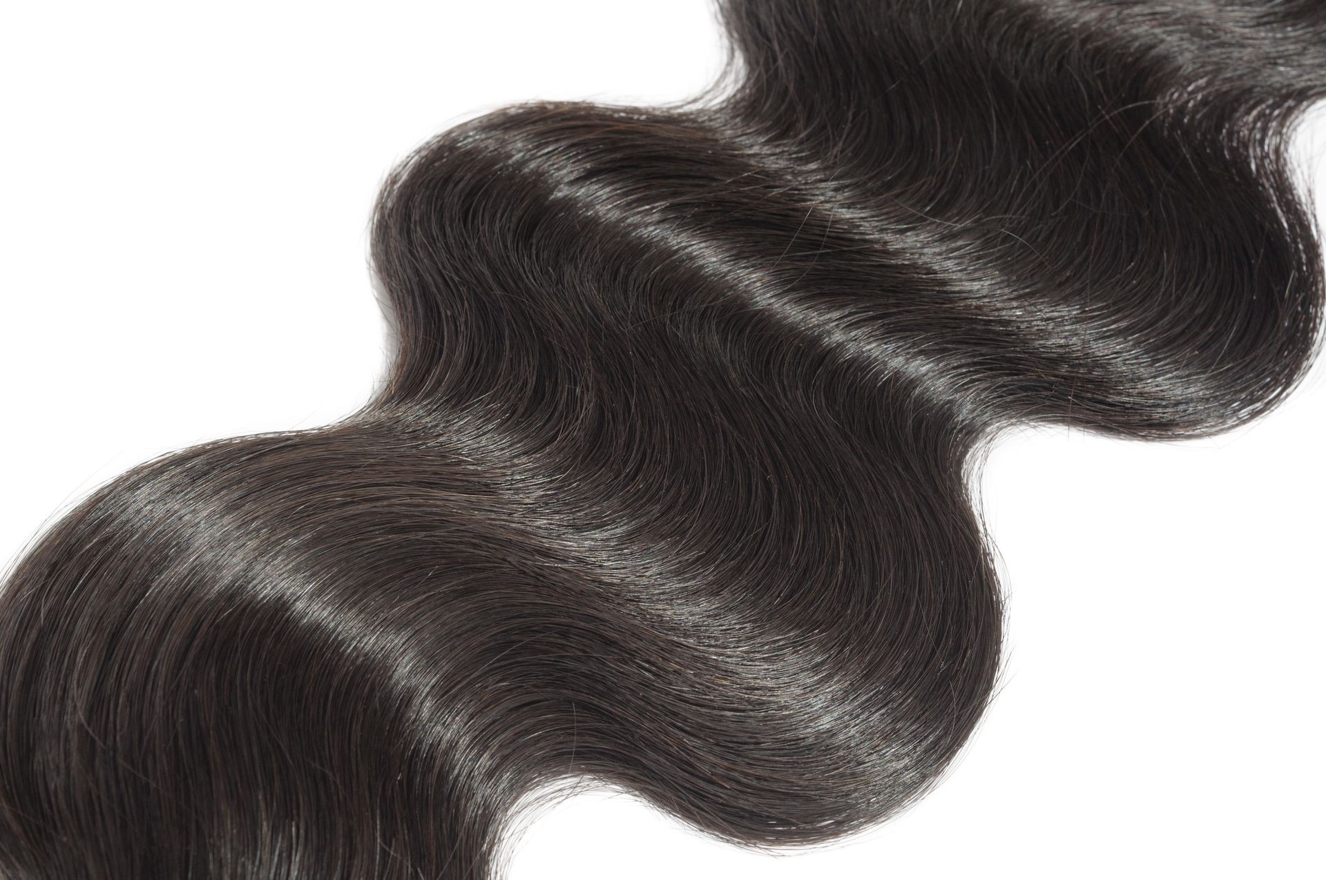 Body wavy black human hair weave extensions bundle